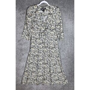 Vintage Jamie Brooke Prairie Cottagecore Long Dress Women Sz Large‎ Button Front